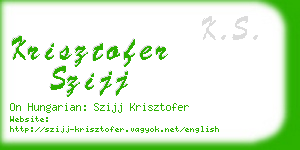 krisztofer szijj business card